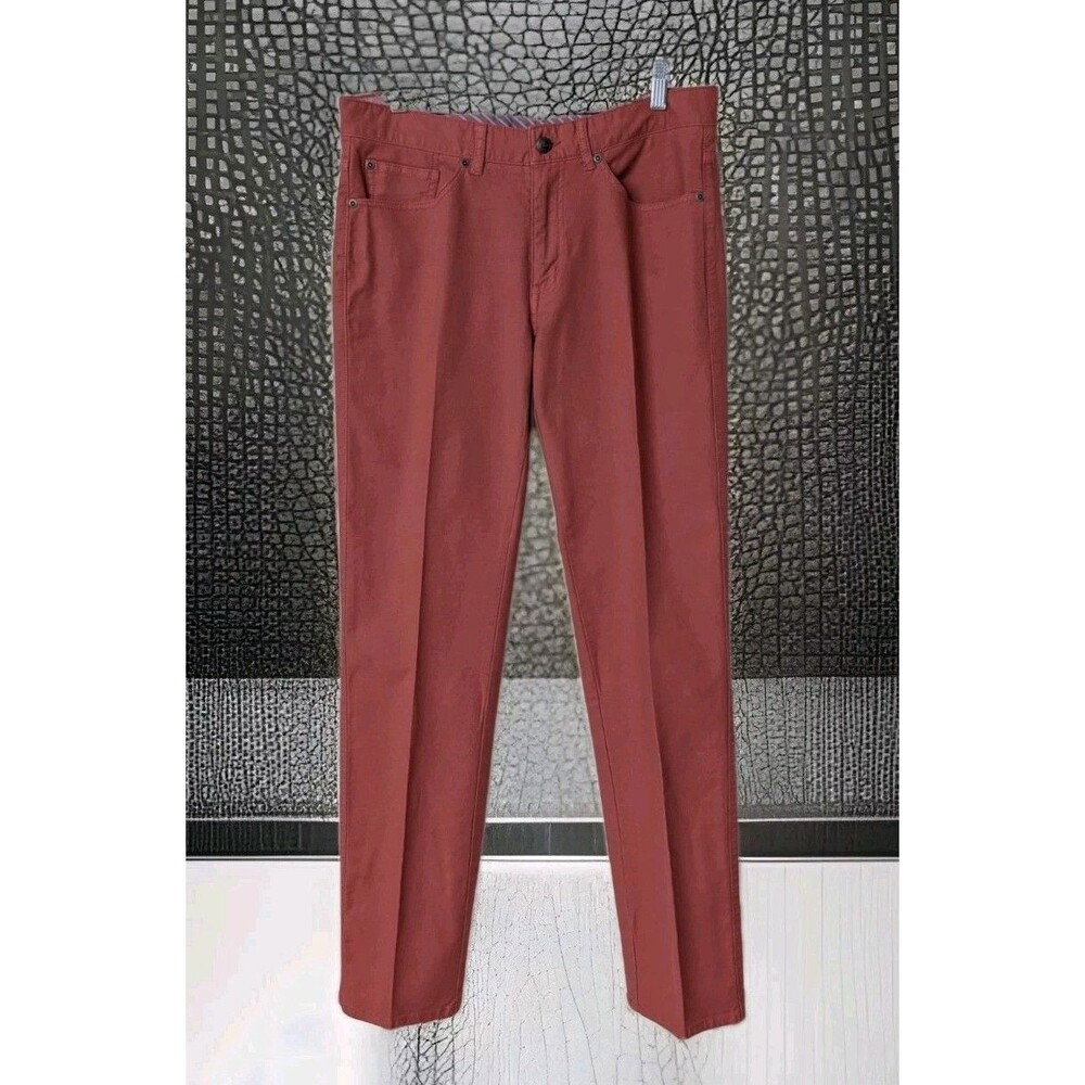 Peter Millar Cape Red Ultimate Sateen Five-Pocket Pants MS19B86 Sz 33Cotton